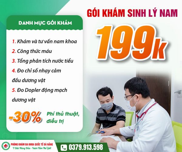 Ưu đãi chi phí khám yếu sinh lý 199K tại Đa khoa Quốc Tế Đà Nẵng